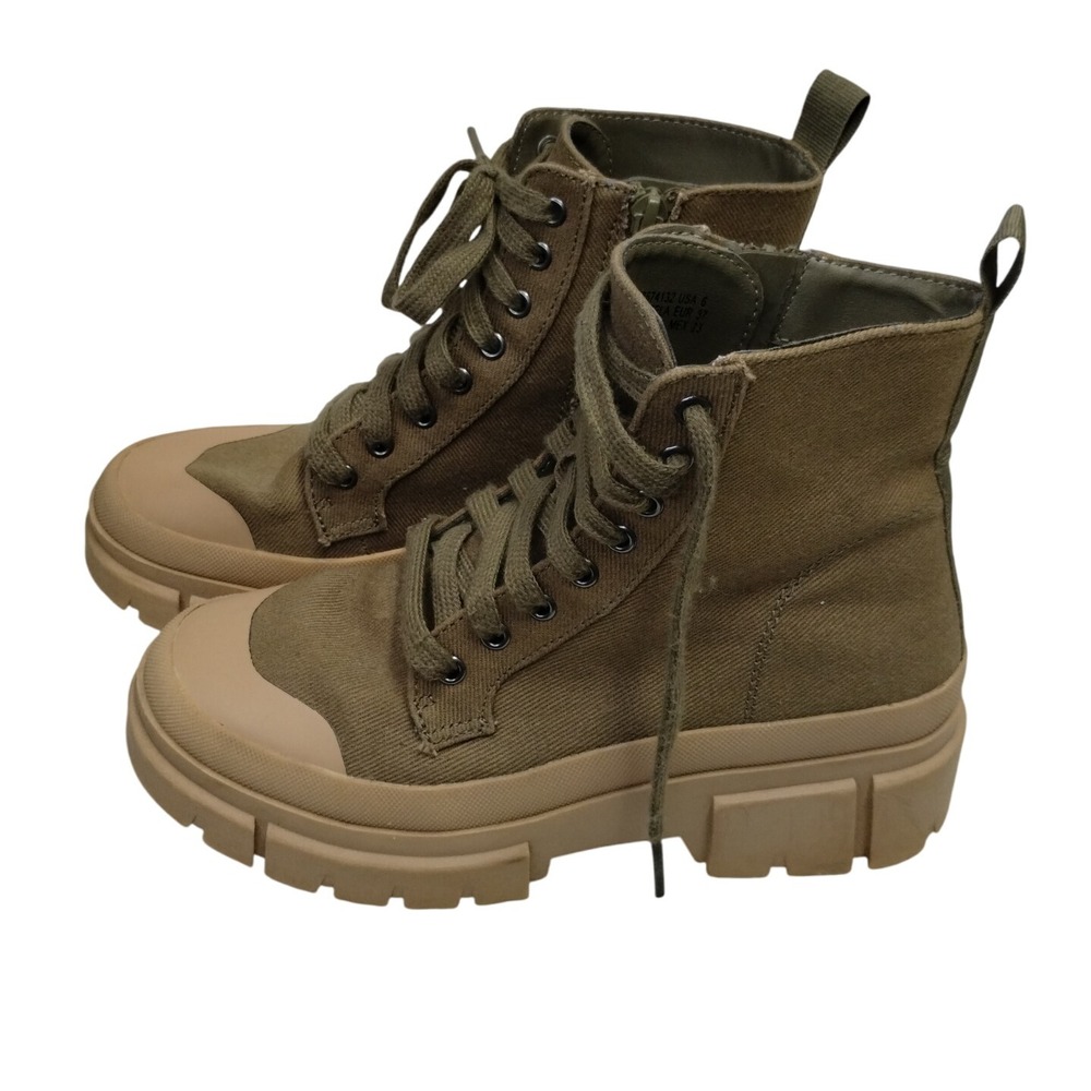 Chunky Platform Combat Boots NOBO Size 6 Neutral Fall Aesthetic Y2K‎ Streetwear